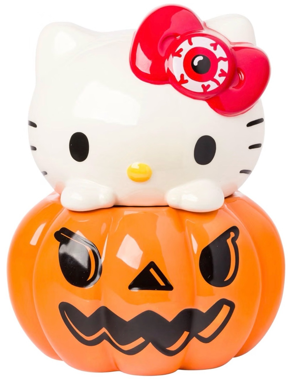 Hello Kitty pumpkin Halloween cookie jar